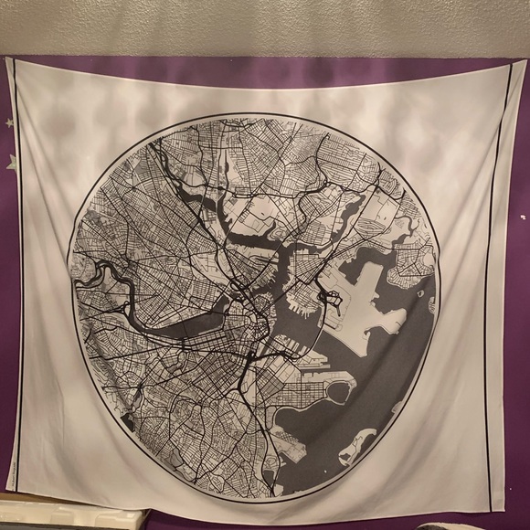 Society6 Tapestry Boston Map - Picture 2 of 4
